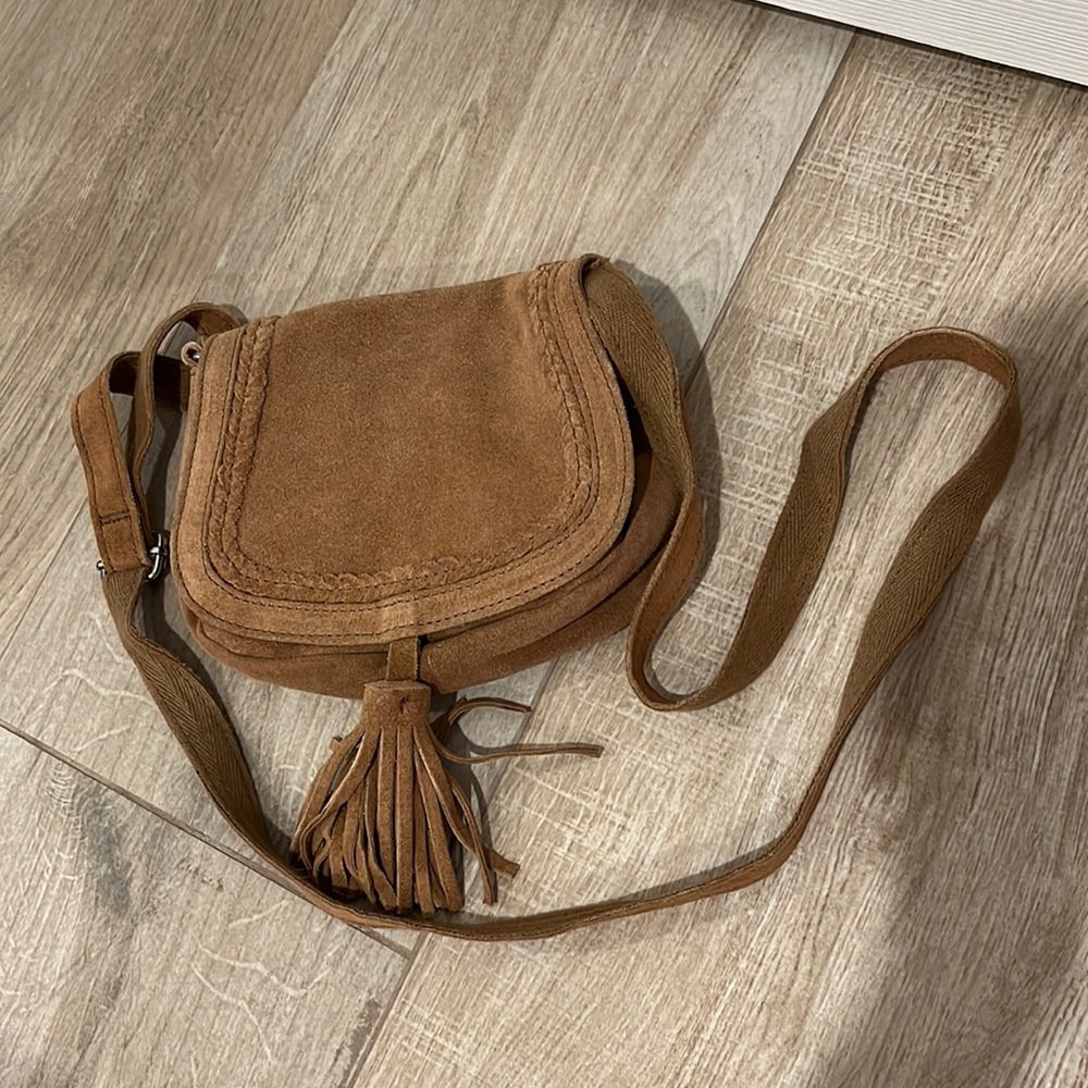 World market boho suede crossbody